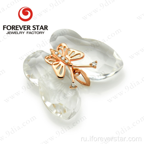 Butterfly Buttern Headant 18K Золотые Женщины Ожерелье Подвеска